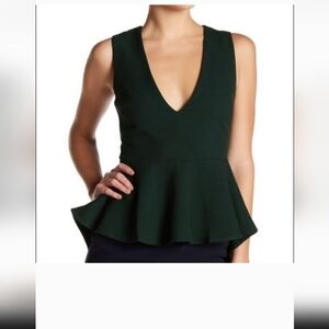 Six Crisp Days small black hi-lo peplum top SZ M Pit To Pit 17"